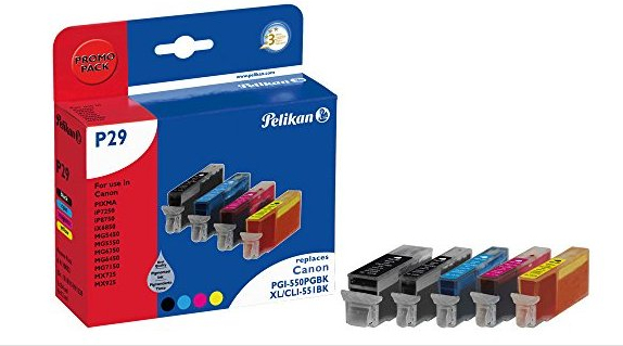 Image of Pelikan 4110053/P29 Ink cartridge multi pack 2x Bk + 1x C,M,Y PGI...