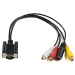 Microconnect MONGGSV video cable adapter 0.2 m VGA (D-Sub) RCA + S-Video Black