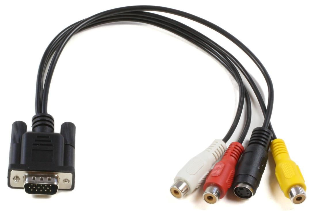 Image of Microconnect MONGGSV video cable adapter 0.2 m VGA (D-Sub) RCA + S-Vid