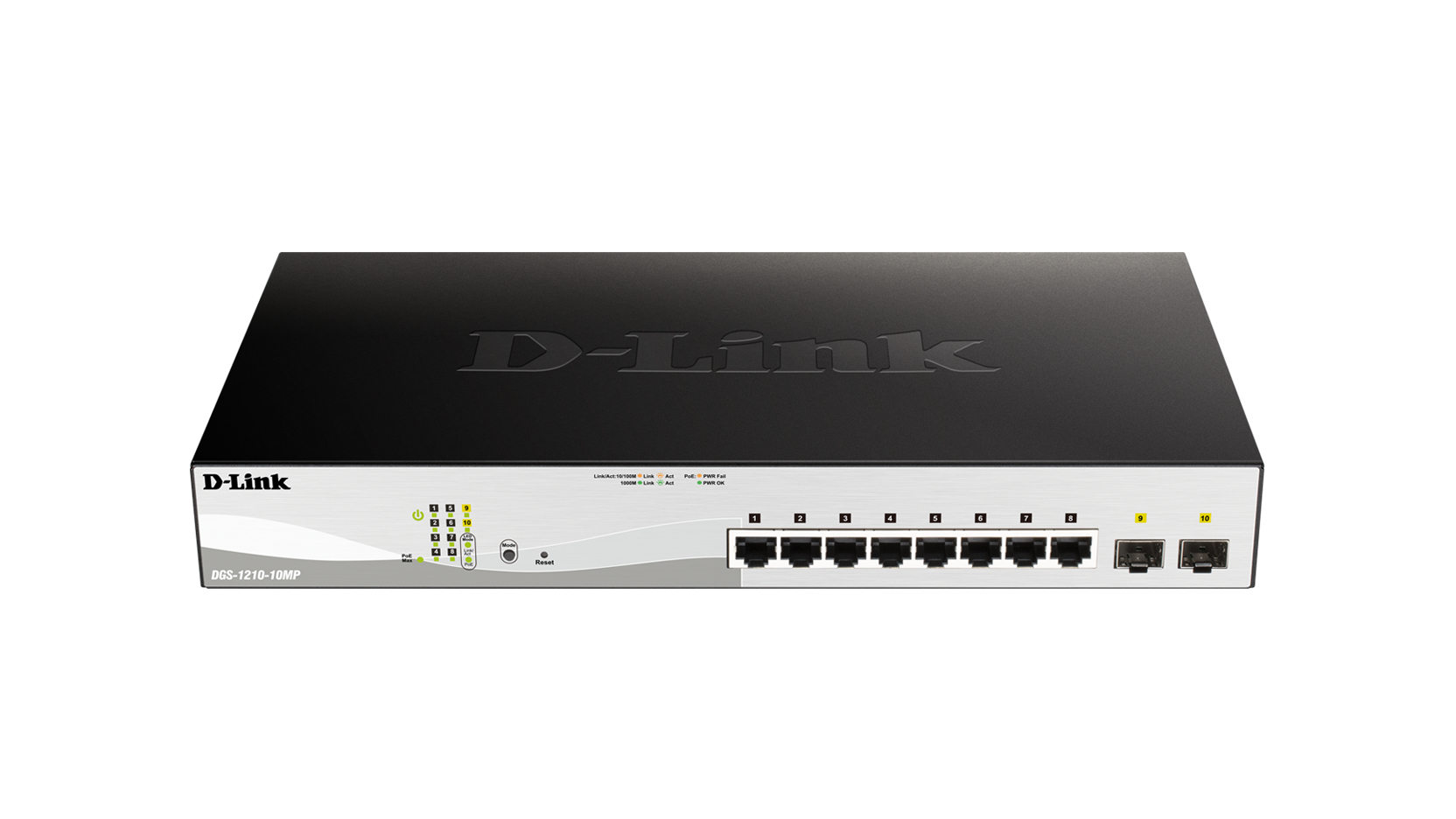 D-Link DGS-1210-10MP network switch Managed L2/L3 Gigabit Ethernet (10/100/1000) Black Power over Ethernet (PoE)