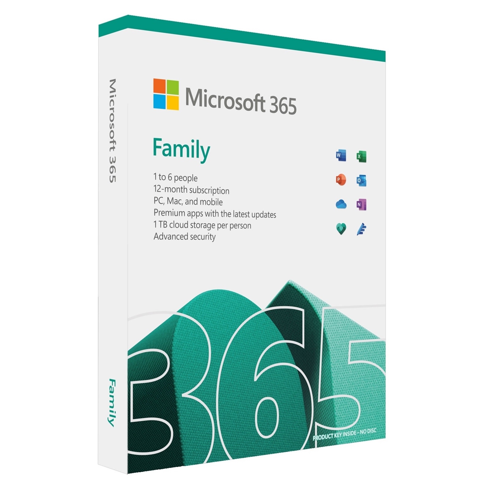 Photos - Software Microsoft 365 Family Medialess 1 Year Subscription 6 Users - Retail Bo 6GQ-01897 