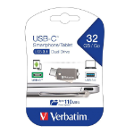 Verbatim 65744 USB flash drive 32 GB USB Type-A / USB Type-C 3.2 Gen 1 (3.1 Gen 1) Grey