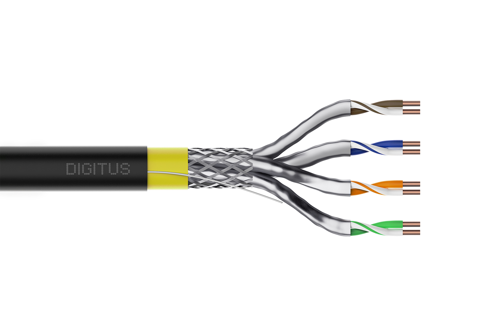 Digitus CAT 7A S/FTP data cable - outdoor installation cable, 50 m ring, simplex, PE