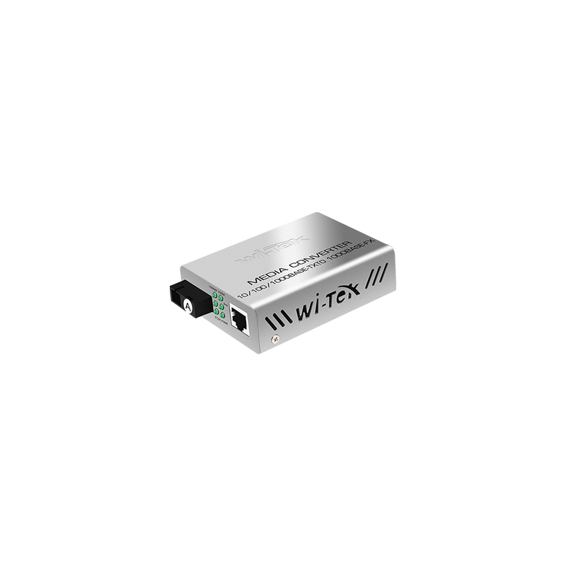 Wi-Tek WI-MC101G network media converter 1000 Mbit/s 1550 nm Single-mode Silver