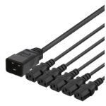 Deltaco DEL-113M power cable Black 1 m IEC C20 IEC C13