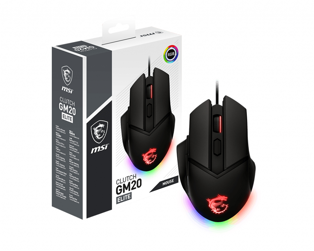 Image of MSI CLUTCH GM20 ELITE Optical Gaming Mouse '6400 DPI Optical...