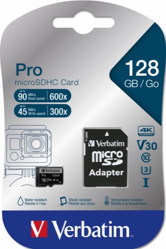 Verbatim Pro memory card 128 GB MicroSDXC UHS-I Class 10