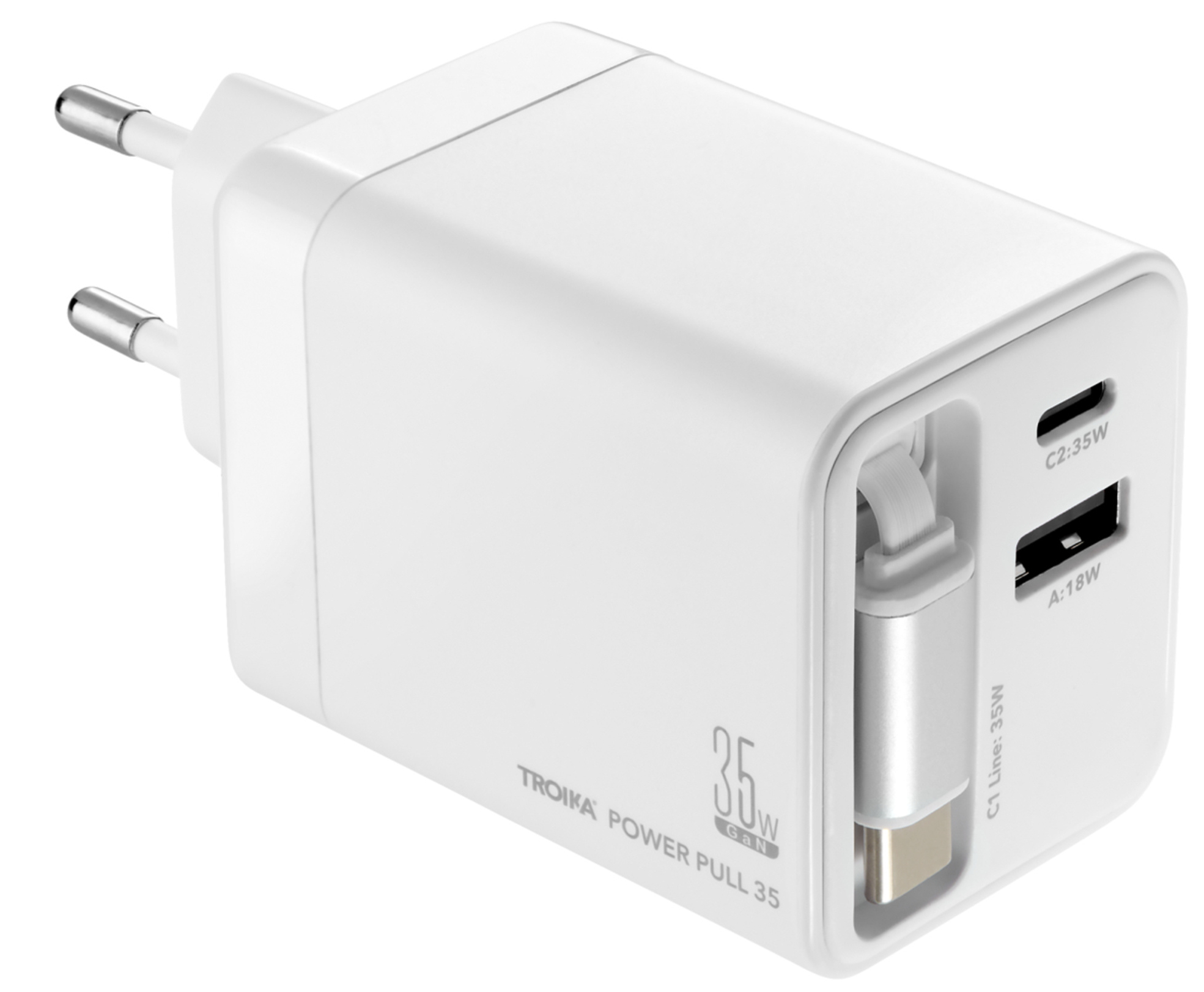 TROIKA CHA35 Smartphone, Tablet White AC Fast charging Indoor