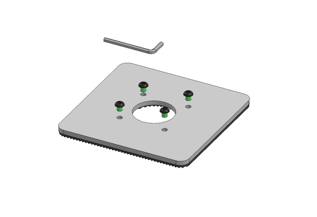 Image of Ergonomic Solutions 150x150mm Baseplate 5mm - BLACK