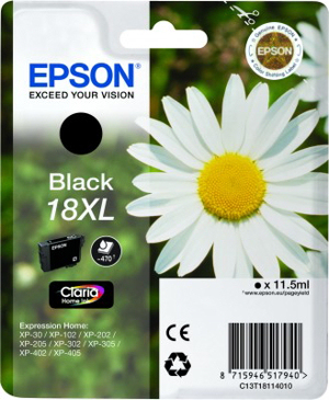 Epson C13T18114010/18XL Ink cartridge black high-capacity, 470 pages 11.5ml for Epson XP 30