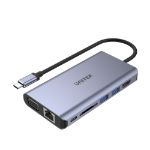 UNITEK uHUB O8+ Wired USB 3.2 Gen 1 (3.1 Gen 1) Type-C Grey