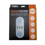 Thor Smart Filter DUO+ | 2 Outlet Smart Filter Surge Protected Power Board