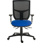 Teknik Ergo Comfort Mesh Back Ergonomic Operator Office Chair with Arms Blue - 9500MESH-BLU/0270 DD