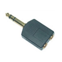 Image of Microconnect 6.3mm/2x3.5mm M/F 6.35mm Black