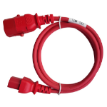 Cablenet SecureLock Locking Lead 2m Red 16AWG 1 x IEC C14 x IEC C13 (PK 6)