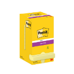 3M Post-it® Super Sticky Notes, Canary Yellow, 76 mm x 76 mm, 90 Sheets/Pad, 12 Pads/Pack, Cardboard Pack, 100% PEFC SGSCH-PEFC-COC-110078