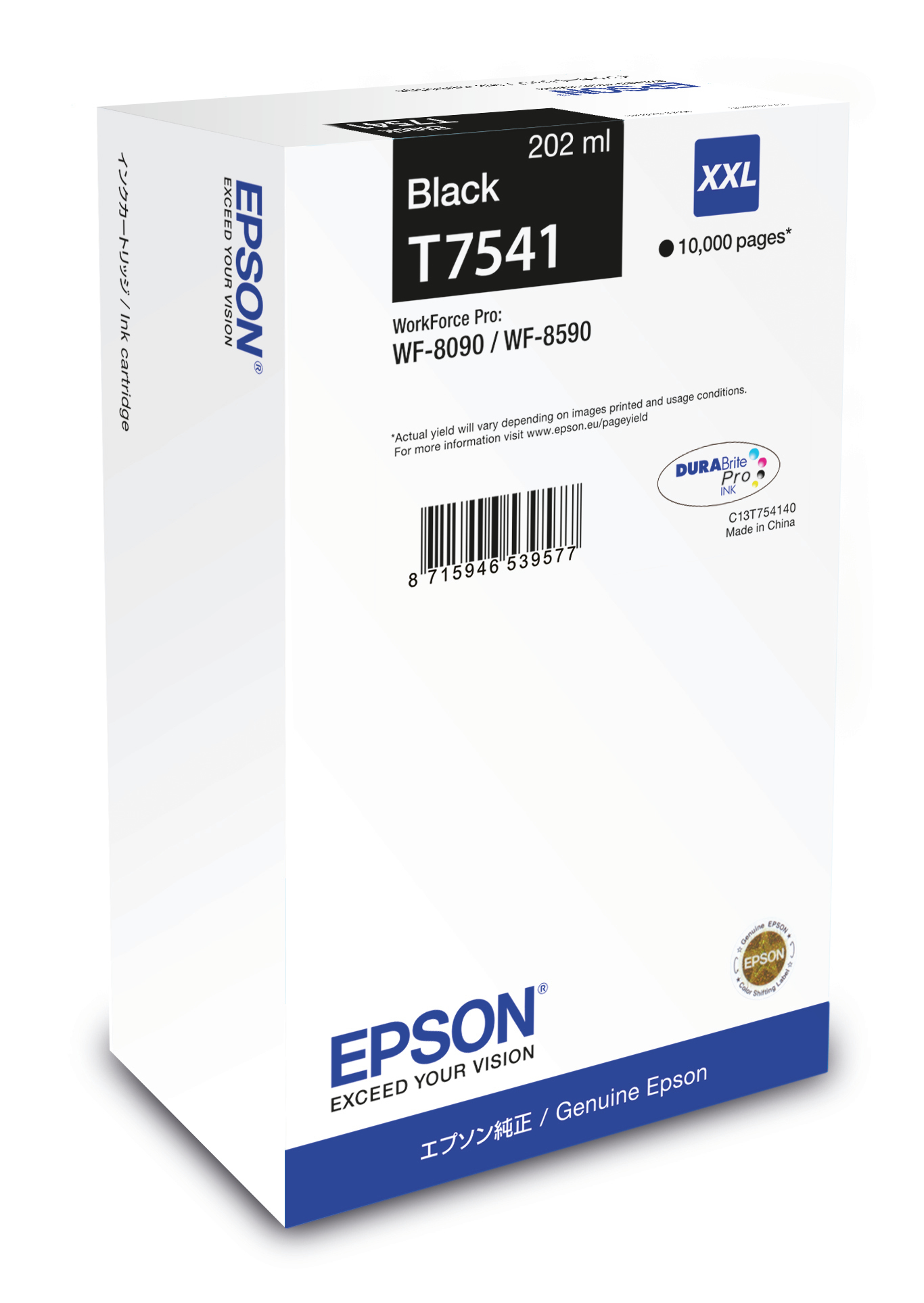 Image of Epson C13T754140/T7541 Ink cartridge black, 10K pages ISO/IEC...