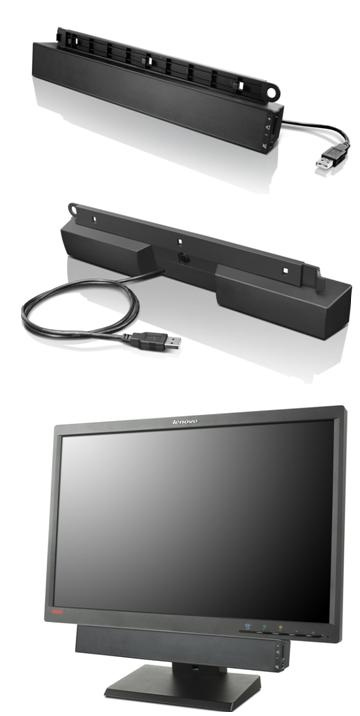 Image of Lenovo USB Soundbar Black 2.0 channels 2.5 W