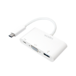 LogiLink 0.14m, 2xUSB-C/VGA+USB-A USB graphics adapter 1920 x 1200 pixels White