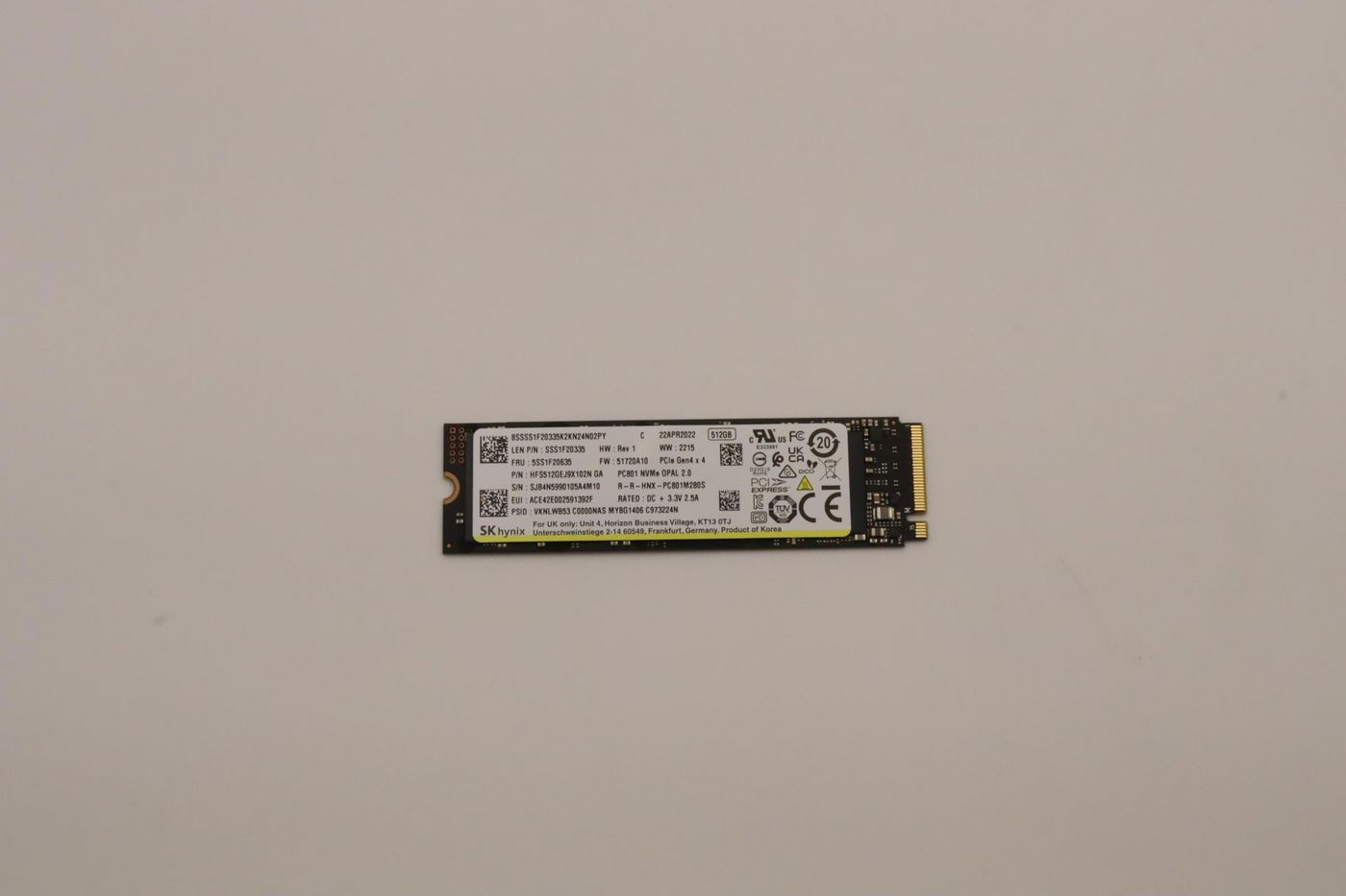 Lenovo 512G M.2 2280 Pcie 4.0 Ssd