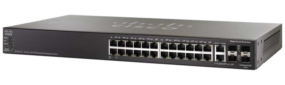 Cisco Small Business SF500-24MP Managed L2/L3 Fast Ethernet (10/100) Power over Ethernet (PoE) Black
