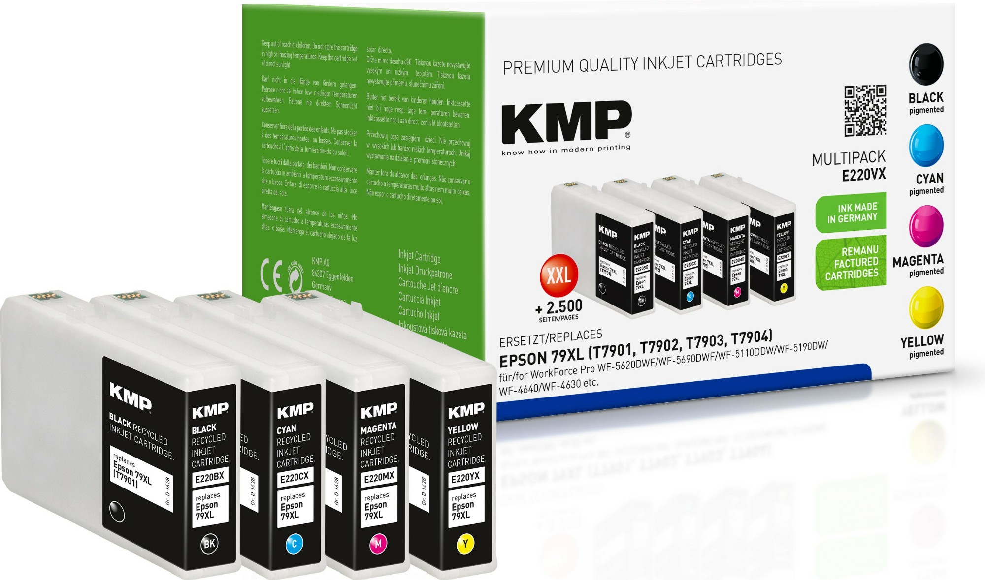 1628,4005 KMP PRINTTECHNIK AG KMP Patrone Epson T7901-T7904 Multip. 2700-3000 S. E220YX remanufactured