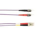 Black Box FOCMR10-002M-STLC-VT fibre optic cable 2 m ST LC OFNR OM3 Violet