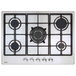 Amica AGH7100SS hob Stainless steel Built-in 70 cm Gas 5 zone(s)