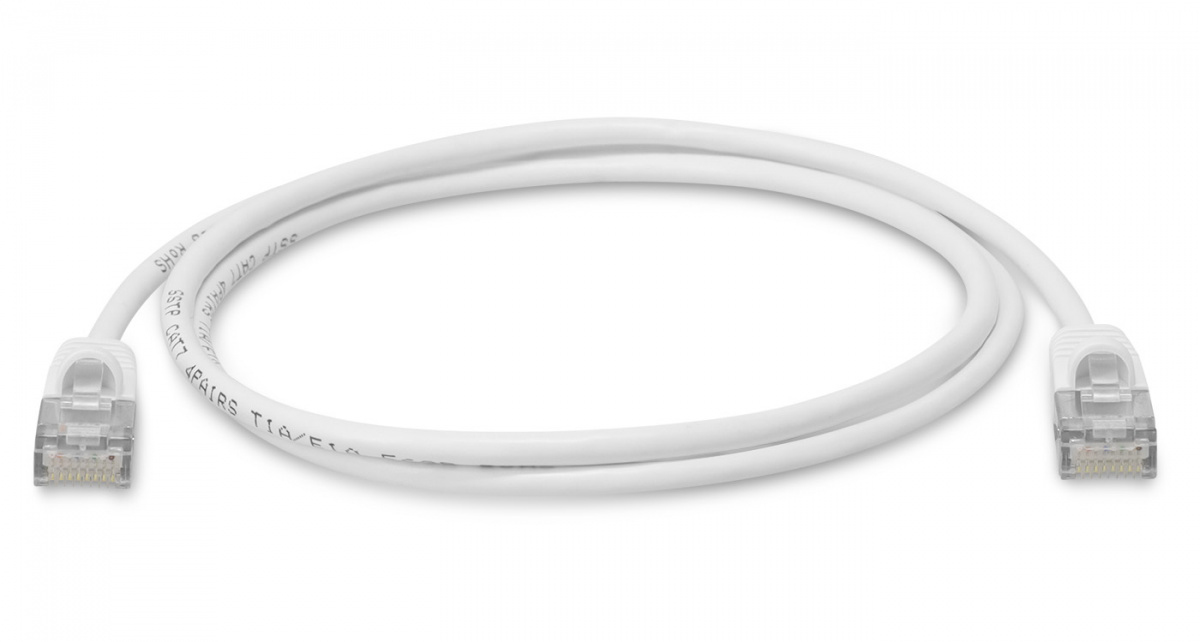 EU Product - Ultra Slim Round Ethernet Cat 7 Patchkabel weiss - Cable - Network thumbnail