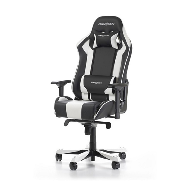 DXRacer King KS06 Gaming Chair Black & White Neck/Lumbar