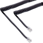 InLine Handset spiral cable, RJ10 4P4C M/M, black, max. 2m