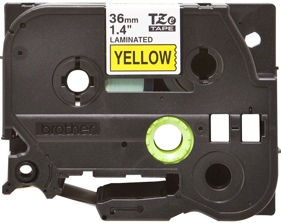 Brother P-Touch TZe Lam Tape Cassette 36mm x 8m Black on Yellow Tape TZE661