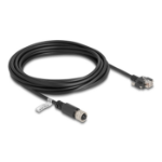 DeLOCK M12 Cable D-coded 4 pin female to RJ45 plug with screws Cat.5e FTP 5 m black