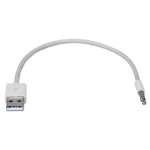 QVS ACU-01 mobile phone cable White 13" (0.33 m) USB A 3.5mm