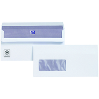 Plus Fabric DL Envelopes Window Wallet Self Seal 120gsm White (Pack of 500) C22570