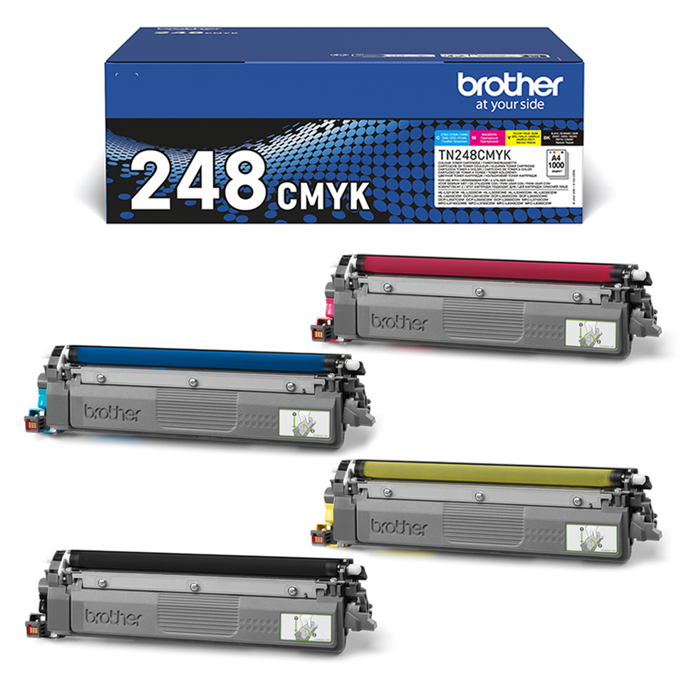 Brother TN-2CMYK Toner MultiPack Bk,C,M,Y, 4x1K pages ISO/IEC 19752 Pack=4 for Brother DCP-L 3500/HL-L 8200