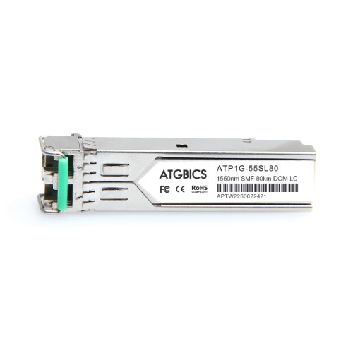 ATGBICS 1FG54 RuggedCom Compatible Transceiver SFP 1000Base-ZX (1550nm, SMF, 80km, LC, DOM, Ind Temp)