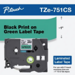 Brother TZE751CS label-making tape Black on green TZe