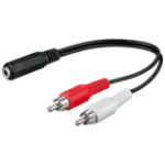 Goobay Audio Cable Adapter, 3.5 mm Female to RCA Male, 0.2m