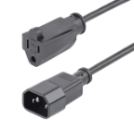 StarTech.com PAC10010PK power cable Black 11.8" (0.3 m) C14 coupler NEMA 5-15R
