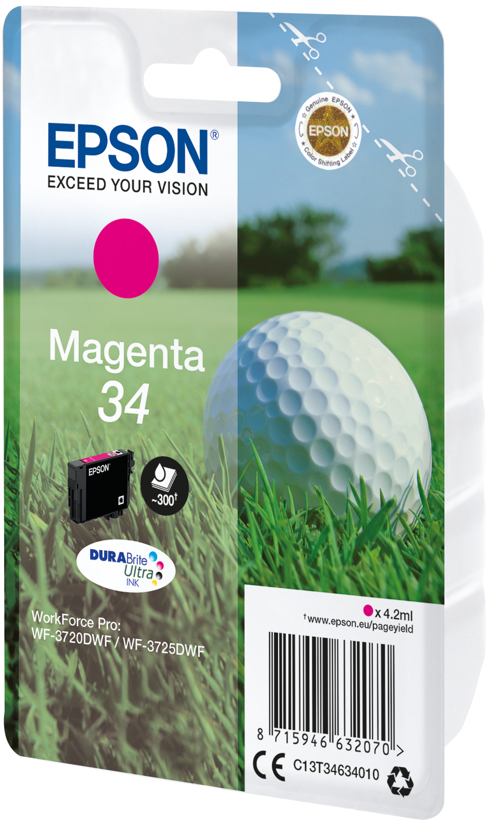 Epson C13T34634010/34 Ink cartridge magenta, 300 pages 4,2ml for Epson WF-3720