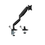 Brateck LDT82-C012UCE SINGLE SCREEN HEAVY-DUTY MECHANICAL SPRING MONITOR ARM WITH USB PORTS For most 17'~45' Monitors, Matte Black (LS)