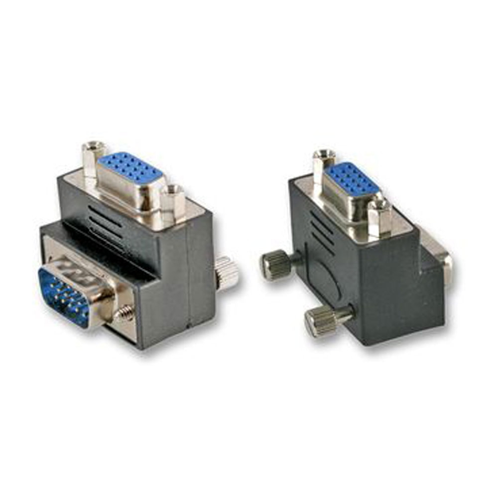 Videk Low Profile HDD DB15M to HDD DB15F Port Saver (VGA) 90 deg. Right Angled
