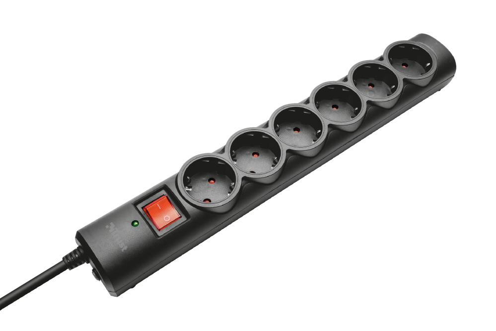 Trust 21059 surge protector Black 6 AC outlet(s) 1.8 m