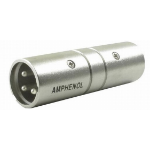 Amphenol AC3M3MW tussenstuk voor kabels XLR 3P Metallic