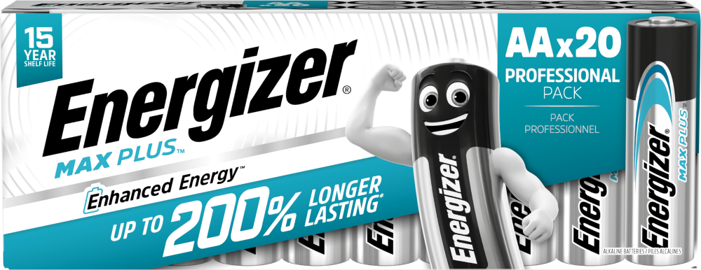 Energizer Max Plus AA Alkaline Batteries (Pack 20) - E301323502