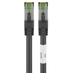 Goobay RJ45 (CAT 6A, 500 MHz) Patch Cable with CAT 8.1 S/FTP Raw Cable, black, 7.5m