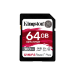 Kingston Technology 64GB Canvas React Plus SDXC UHS-II 300R/260W U3 V90 for Full HD/4K/8K