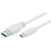 Microconnect USB3.1CA1W USB cable USB 3.2 Gen 1 (3.1 Gen 1) 1 m USB A USB C White