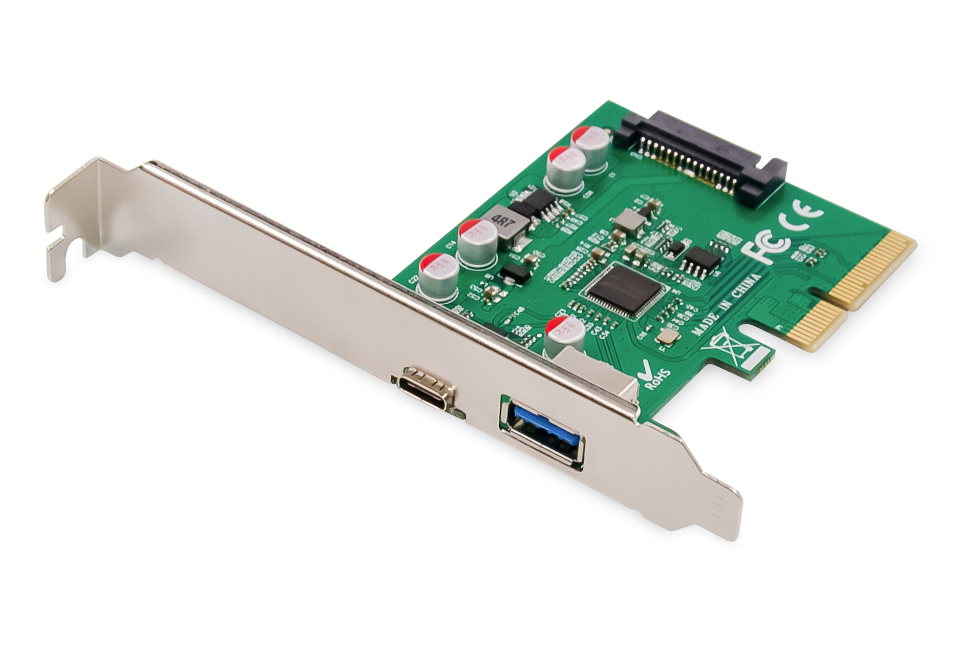 Image of Digitus PCIe card, USB Type-C + USB-A